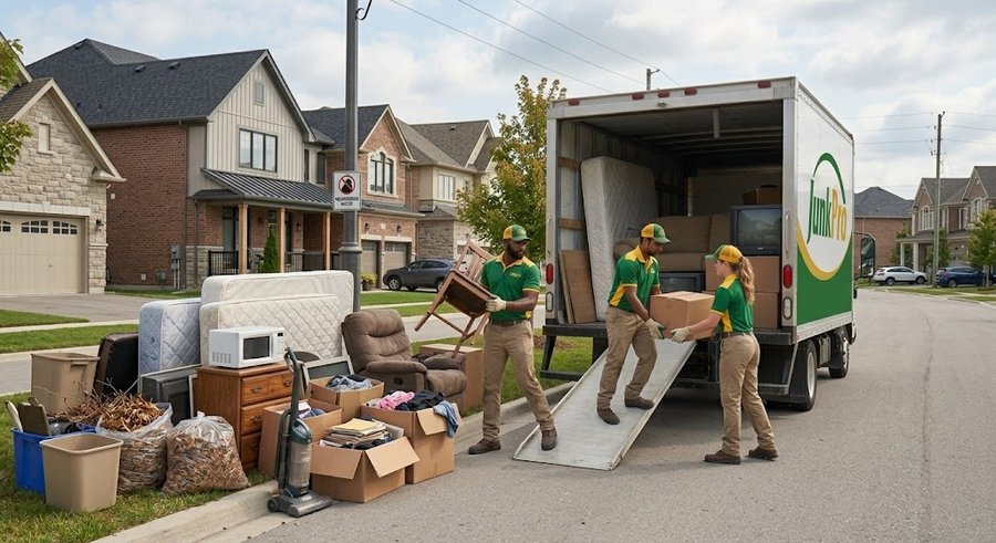 JunkPro crew on-site during a pickup